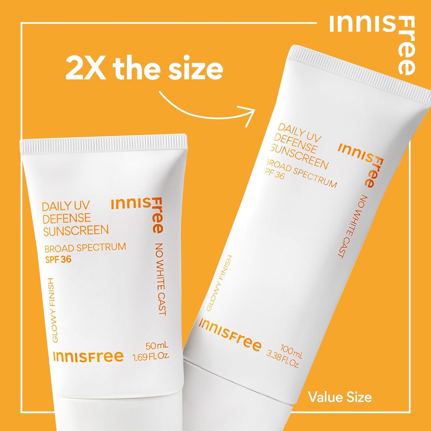 Innisfree Daily UV Defense Sunscreen Broad Spectrum SPF 36, Invisible Korean Sunscreen for Face with No White Cast