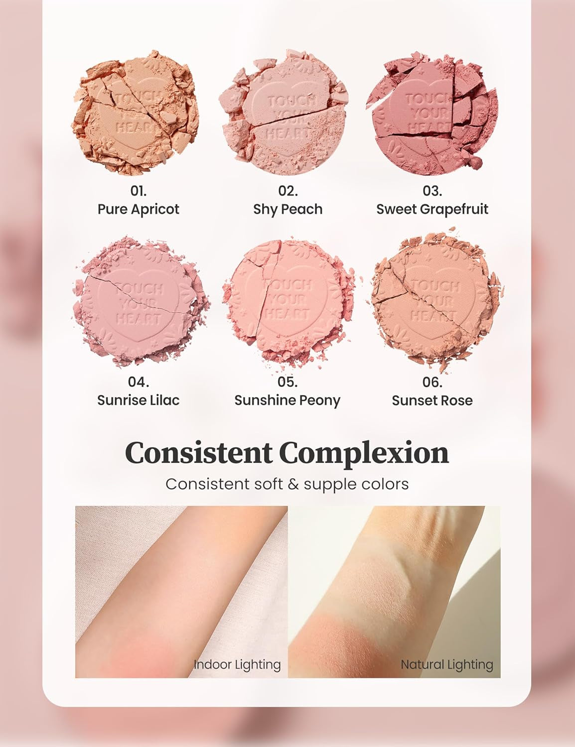 MILKTOUCH Touch My Cheek in Bloom Blush Sunset Rose | Face Blushes Compact Powder Makeup, Oil Absorbing Face Powder for Oily Skin Korean Blush (0.18 Oz)